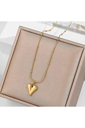 Kalp Zincirli Çelik Kolye