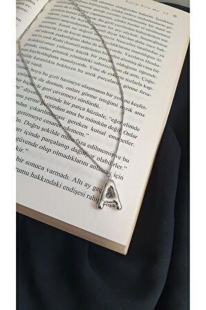 HARF KOLYE A HARF ÇELİK SU YOLU BAGET TAŞLI ANTİALERJİK 1 YIL RENK GARANTİLİ 45 CM FMACCESORİES