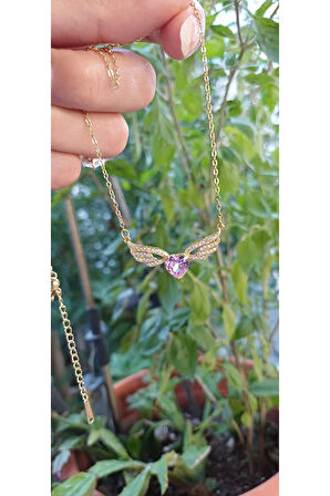 KOLYE ÇELİK KADIN MELEK KANADI VİNTAGE TASARIM 316L PASLANMAZ ÇELİK SİLVER 45 CM 1 YIL RENK GARANTİL