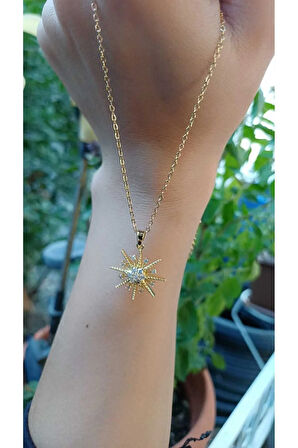 ÇELİK KOLYE KADIN KAR TANESİ DETAYLI KOLYE 316L KARARMAZ   45 CM ANTİ ALERJİK (1 YIL RENK GARANTİLİ)