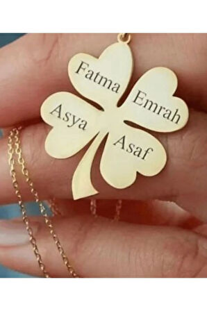 Kişiye Özel İsim Yazdırılabilir Yonca Kolye