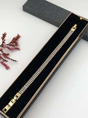 Şıklığın Tamamlayıcısı! Xuping Altın Renk Kadın Bileklik 14 K Gold Renk 17+2 Cm kutulu Renk Atmaz