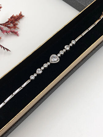 Şıklığın Tamamlayıcısı! Xuping Kadın Bileklik Gümüş Silver Renk  19 Cm kutulu Renk Atmaz