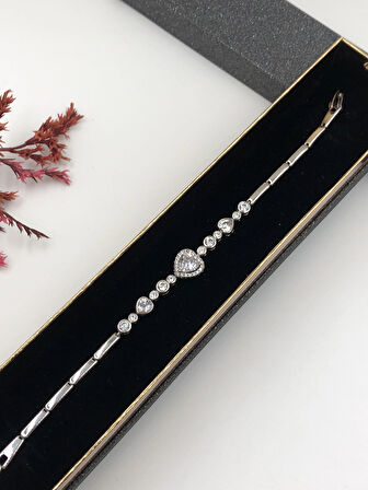 Şıklığın Tamamlayıcısı! Xuping Kadın Bileklik Gümüş Silver Renk  19 Cm kutulu Renk Atmaz