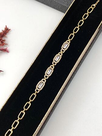 Şıklığın Tamamlayıcısı! Xuping Altın Renk Kadın Bileklik 14 K Gold Renk 17+2 Cm kutulu Renk Atmaz