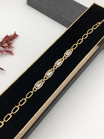 Şıklığın Tamamlayıcısı! Xuping Altın Renk Kadın Bileklik 14 K Gold Renk 17+2 Cm kutulu Renk Atmaz