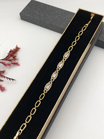 Şıklığın Tamamlayıcısı! Xuping Altın Renk Kadın Bileklik 14 K Gold Renk 17+2 Cm kutulu Renk Atmaz
