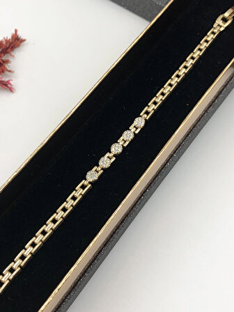 Şıklığın Tamamlayıcısı! Xuping Rose Renk Kadın Bileklik Bakır Renk 16 Cm kutulu Renk Atmaz