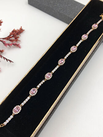 Şıklığın Tamamlayıcısı! Xuping Rose Renk Kadın Bileklik Bakır Renk 15-20 Cm kutulu Renk Atmaz