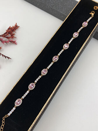 Şıklığın Tamamlayıcısı! Xuping Rose Renk Kadın Bileklik Bakır Renk 15-20 Cm kutulu Renk Atmaz