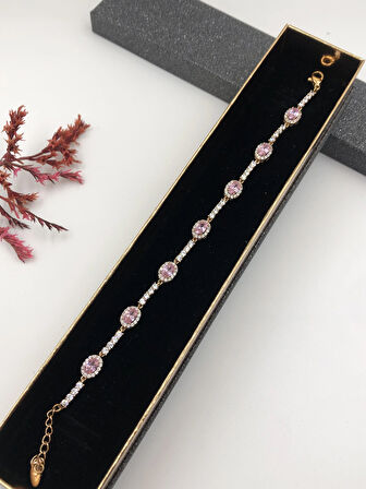 Şıklığın Tamamlayıcısı! Xuping Rose Renk Kadın Bileklik Bakır Renk 15-20 Cm kutulu Renk Atmaz