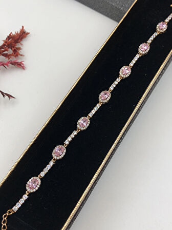 Şıklığın Tamamlayıcısı! Xuping Rose Renk Kadın Bileklik Bakır Renk 15-20 Cm kutulu Renk Atmaz