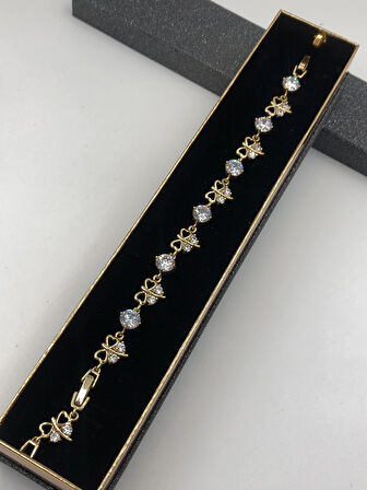 Şıklığın Tamamlayıcısı! Xuping Altın Renk Kadın Bileklik 14 K Gold Renk 17+2 Cm kutulu Renk Atmaz