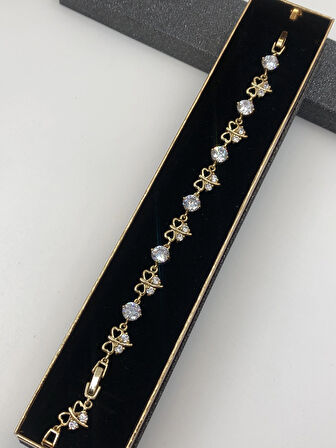 Şıklığın Tamamlayıcısı! Xuping Altın Renk Kadın Bileklik 14 K Gold Renk 17+2 Cm kutulu Renk Atmaz