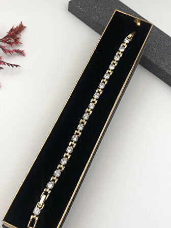 Şıklığın Tamamlayıcısı! Xuping Altın Renk Kadın Bileklik 14 K Gold Renk 17+2 Cm kutulu Renk Atmaz