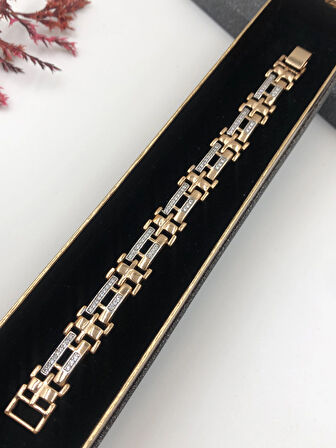 Şıklığın Tamamlayıcısı! Xuping Altın Renk Kadın Bileklik 14 K Gold Renk 17 Cm kutulu Renk Atmaz