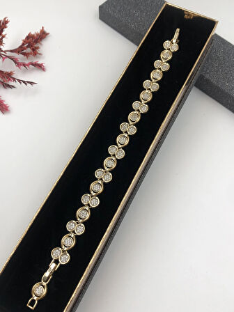 Şıklığın Tamamlayıcısı! Xuping Altın Renk Kadın Bileklik 14 K Gold Renk 18 Cm kutulu Renk Atmaz