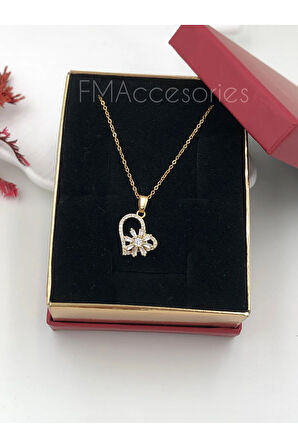 Çelik Kadın Kolye Paslanmaz Çelik 14k Gold Kadın 45 cm Kolye Antialerjik HEDİYE KUTULU