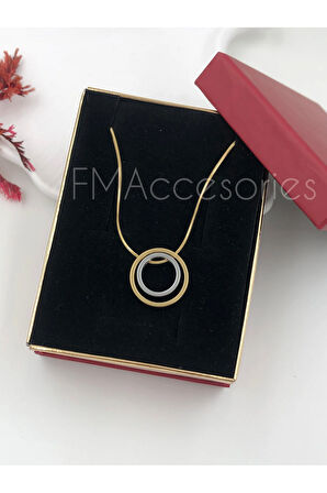 Çelik Kadın Kolye Paslanmaz Çelik 14k Gold Kadın 45 cm Kolye Antialerjik HEDİYE KUTULU