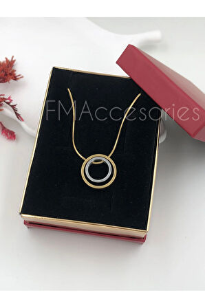 Çelik Kadın Kolye Paslanmaz Çelik 14k Gold Kadın 45 cm Kolye Antialerjik HEDİYE KUTULU