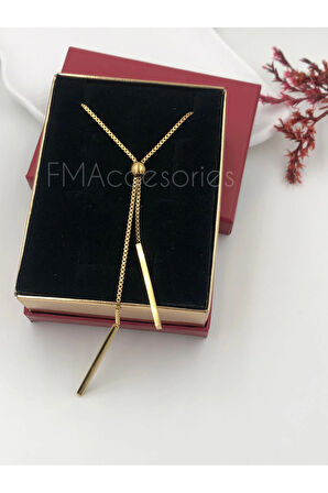 Çelik Kadın Kolye Paslanmaz Çelik 14k Gold Kadın 45 cm Kolye Antialerjik HEDİYE KUTULU