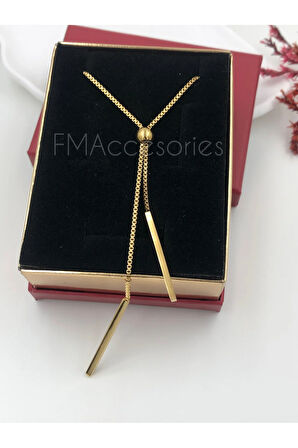 Çelik Kadın Kolye Paslanmaz Çelik 14k Gold Kadın 45 cm Kolye Antialerjik HEDİYE KUTULU