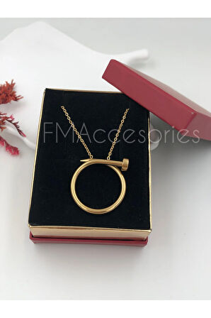 Çelik Kadın Kolye Paslanmaz Çelik 14k Gold Kadın 45 cm Kolye Antialerjik HEDİYE KUTULU