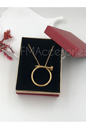 Çelik Kadın Kolye Paslanmaz Çelik 14k Gold Kadın 45 cm Kolye Antialerjik HEDİYE KUTULU