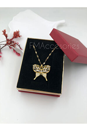 Çelik Kadın Kolye Paslanmaz Çelik 14k Gold Kadın 45 cm Kolye Antialerjik HEDİYE KUTULU