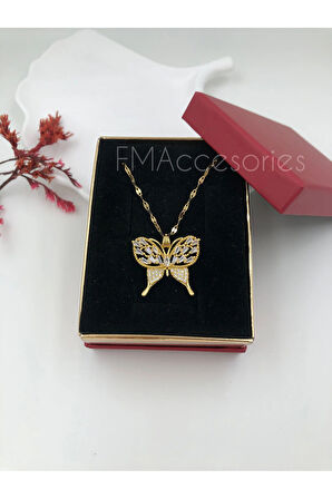 Çelik Kadın Kolye Paslanmaz Çelik 14k Gold Kadın 45 cm Kolye Antialerjik HEDİYE KUTULU