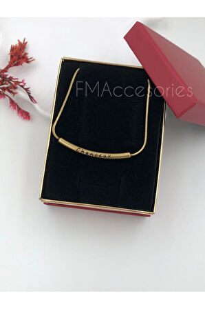 Çelik Kadın Kolye Paslanmaz Çelik 14k Gold Kadın 45 cm Kolye Antialerjik HEDİYE KUTULU