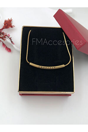 Çelik Kadın Kolye Paslanmaz Çelik 14k Gold Kadın 45 cm Kolye Antialerjik HEDİYE KUTULU