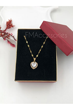 Çelik Kadın Kolye Paslanmaz Çelik 14k Gold Kadın 45 cm Kolye Antialerjik HEDİYE KUTULU