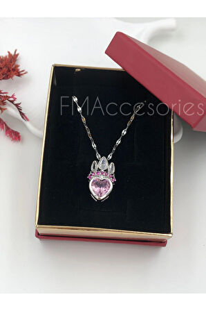 Çelik Kadın Kolye Paslanmaz Gümüş Renk Kraliçe Taçlı 45 cm Antialerjik HEDİYE KUTULU