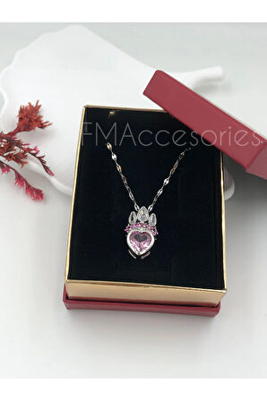 Çelik Kadın Kolye Paslanmaz Gümüş Renk Kraliçe Taçlı 45 cm Antialerjik HEDİYE KUTULU