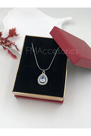 Çelik Kadın Kolye Paslanmaz Gümüş Renk 45 cm Antialerjik HEDİYE KUTULU