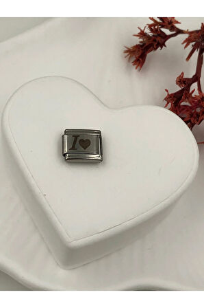 I Harfli Paslanmaz Çelik Italyan Charm Bileklik Kişiselleştirme Eki Link