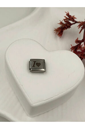 I Harfli Paslanmaz Çelik Italyan Charm Bileklik Kişiselleştirme Eki Link