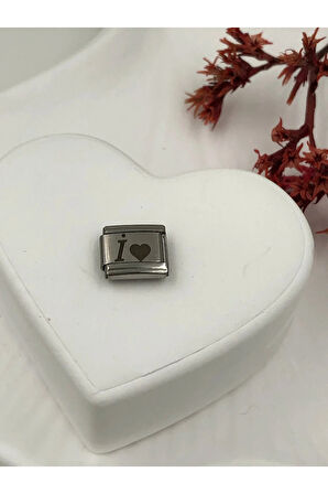 İ Harfli Paslanmaz Çelik Italyan Charm Bileklik Kişiselleştirme Eki Link