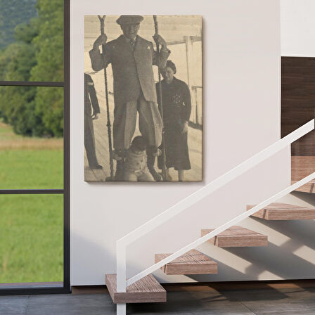 Atatürk Portre Tablosu Mustafa Kemal Atatürk Dikdörtgen Dekoratif Kanvas Tablo-FO-138