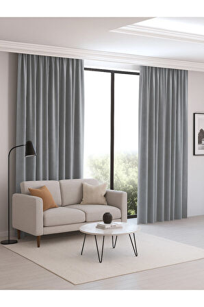 Düz Renk Fon Perde 2 Parça 145cm x 245cm
