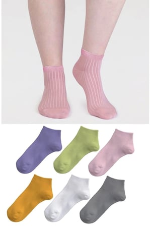 6”çift Kadın Extra Yumuşak Pastel Fitilli Çorap (dikişsiz Burun)