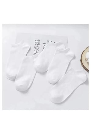 5 Çift Unisex Beyaz Yazlık Bilek Çorap Seti