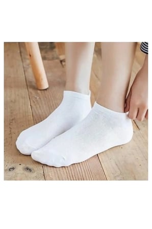 5 Çift Unisex Beyaz Yazlık Bilek Çorap Seti