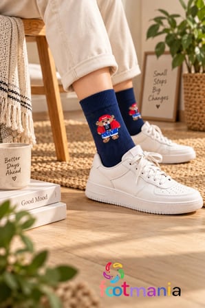 4 Çift Teddy Bear Unisex Soket Çorap Seti(dikişsiz Burun)