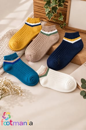 5 Çift Derbili Kadın Patik Çorap Seti (EXTRA SOFT)