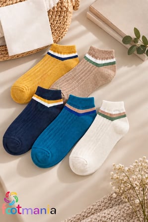 5 Çift Derbili Kadın Patik Çorap Seti (EXTRA SOFT)