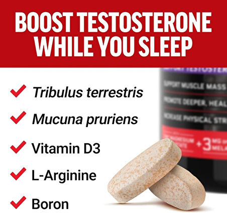 Force Factor Test X180 PM Testo Booster for Men Sleep and Recovery Gaba+Theannie+Boron+Arginine 120