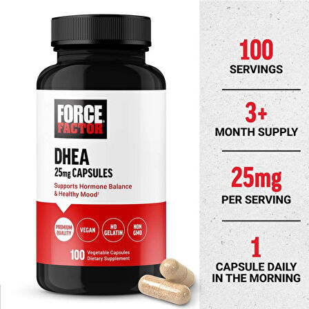 Force Factor Dhea Testo 25 Mg 100 Vegetable