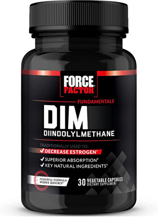 Force Factor, Fundamentals DIM+Selenium Diindolylmethane Estrogen in Men 30 Vegetable Capsules